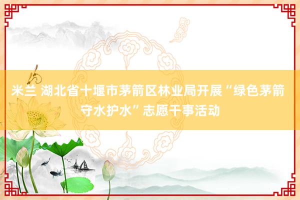 米兰 湖北省十堰市茅箭区林业局开展“绿色茅箭 守水护水”志愿干事活动