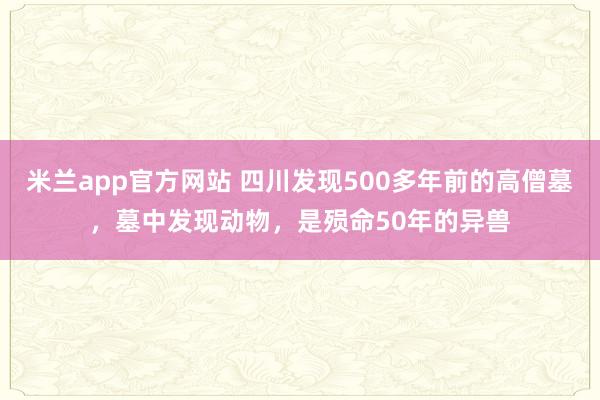 米兰app官方网站 四川发现500多年前的高僧墓，墓中发现动物，是殒命50年的异兽