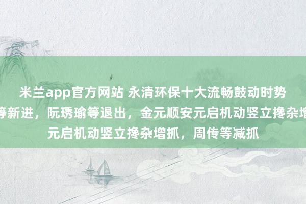 米兰app官方网站 永清环保十大流畅鼓动时势生变：高盛公司等新进，阮琇瑜等退出，金元顺安元启机动竖立搀杂增抓，周传等减抓