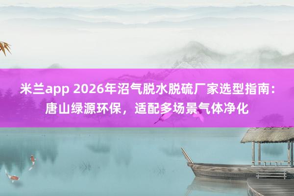 米兰app 2026年沼气脱水脱硫厂家选型指南：唐山绿源环保，适配多场景气体净化